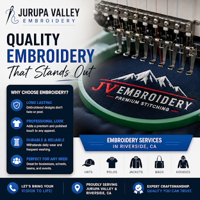 Embroidery Shop Jurupa Valley CA